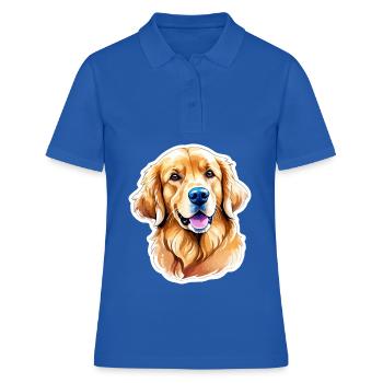 Aquarelles Golden Retriever - Polo Femme - bleu royal - Devant - Ailine (174cm)