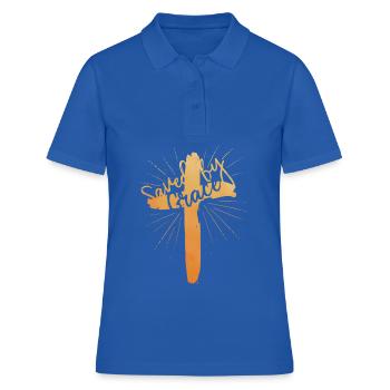 Saved by Grace - Women's Polo Shirt - royal blue - Front - Ailine (174cm)