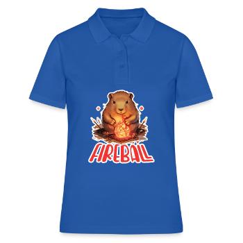 Capybara Mage – Conception de RPG boule de feu - Polo Femme - bleu royal - Devant - Ailine (174cm)