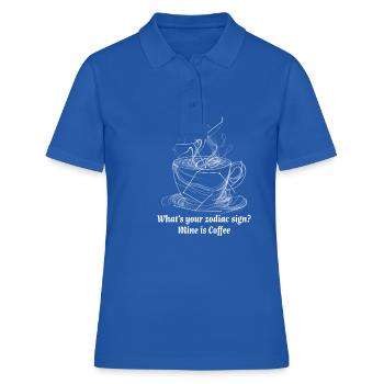 CoffeeLiebe für klein und Groß - Frauen Polo Shirt - Royalblau - Vorne - Ailine (174cm)