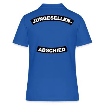 Junggesellenabschied Rahmen (JGA MC-Rocker-Design) - Frauen Polo Shirt - Royalblau - Hinten - Ailine (174cm)