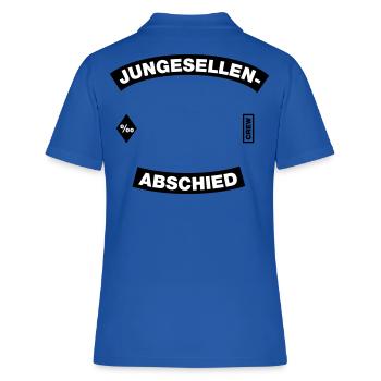 Junggesellenabschied Rahmen (JGA MC-Rocker-Design) - Frauen Polo Shirt - Royalblau - Hinten - Ailine (174cm)
