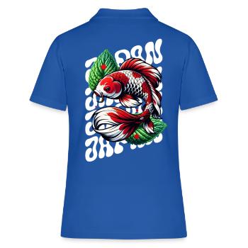 Carpe Koi Rouge Style Japon - Polo Femme - bleu royal - Dos - Ailine (174cm)