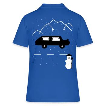Automobiliste, Autoroute, Hiver, Solitude, Neige, Voiture - Polo Femme - bleu royal - Dos - Ailine (174cm)