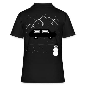 Motorist, Highway, Winter, Solitude, Snow, Car - Women's Polo Shirt - black - Back - Ailine (174cm)