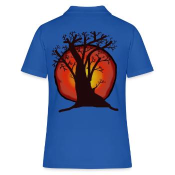 Arbre, Soleil, Coucher De Soleil, Rayons De Soleil, Forêt - Polo Femme - bleu royal - Dos - Ailine (174cm)