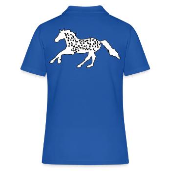 Knabstrupper, Appaloosa, Noriker, Tigerschecke - Polo Femme - bleu royal - Dos - Ailine (174cm)