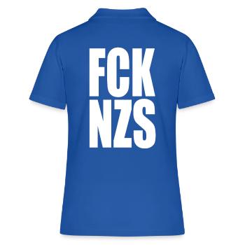 FCKNZS White - Frauen Polo Shirt - Royalblau - Hinten - Ailine (174cm)