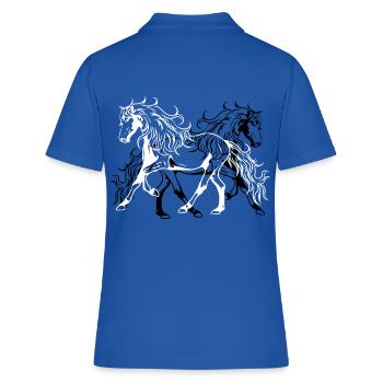 Cheval Sauvage Quarterhorse Poney Cavalier - Polo Femme - bleu royal - Dos - Ailine (174cm)