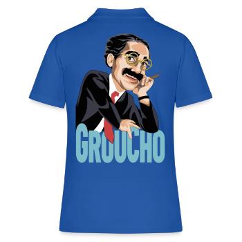 GROUCHO Le grand comédien du XXe siècle - Polo Femme - bleu royal - Dos - Ailine (174cm)