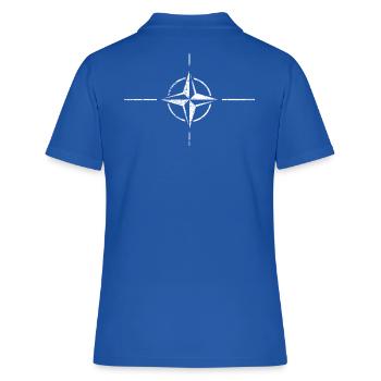 nato vintage Flaggen Design - Frauen Polo Shirt - Royalblau - Hinten - Ailine (174cm)