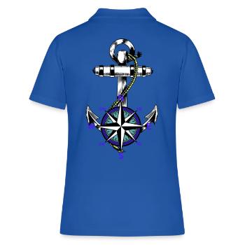 Anker Nautik Maritim Marin Compas Ahoi - Polo Femme - bleu royal - Dos - Ailine (174cm)