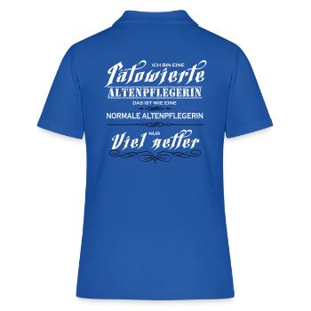 Tätowierte Altenpflegerin ist netter! - Frauen Polo Shirt - Royalblau - Hinten - Ailine (174cm)