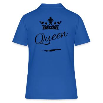 Couronne avec lettrage Queen-black - Polo Femme - bleu royal - Dos - Ailine (174cm)
