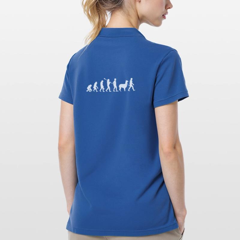 Evolution Alpaca Hike Fun Gift Idea Fun Women's Polo Shirt