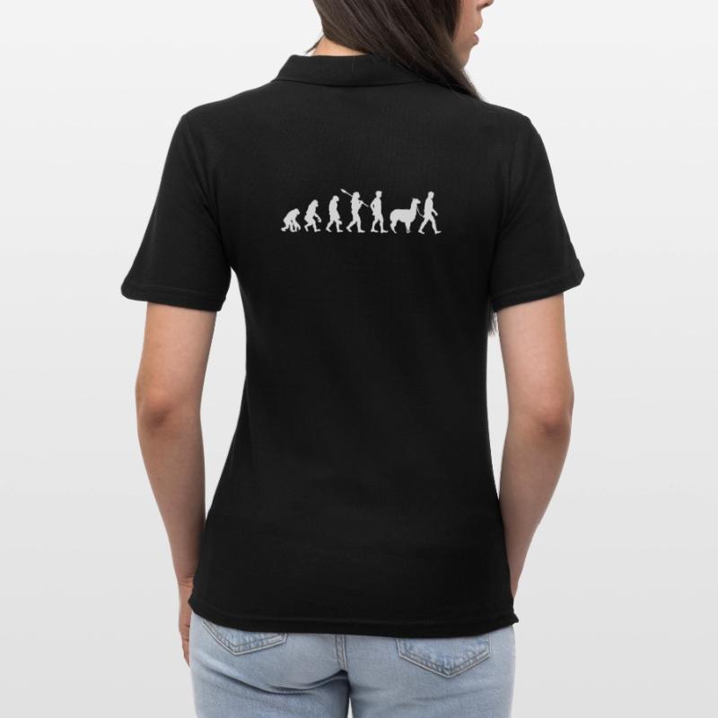 Evolution Alpaca Hike Fun Gift Idea Fun Women's Polo Shirt
