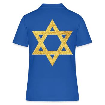 Étoile de la foi de David symbole de protection - Polo Femme - bleu royal - Dos - Ailine (174cm)