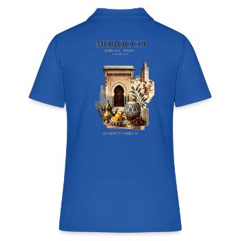 Morocco Medina Echo | Morocco Travel - Frauen Polo Shirt - Royalblau - Hinten - Ailine (174cm)