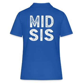 Mittlere Schwester Geschenk cool Mid Sis Vintage - Frauen Polo Shirt - Royalblau - Hinten - Ailine (174cm)