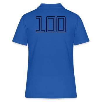 Numéro 100 (Style Université) - Polo Femme - bleu royal - Dos - Ailine (174cm)