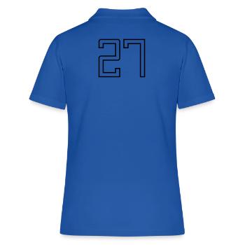Numéro 27 (Style Université) - Polo Femme - bleu royal - Dos - Ailine (174cm)