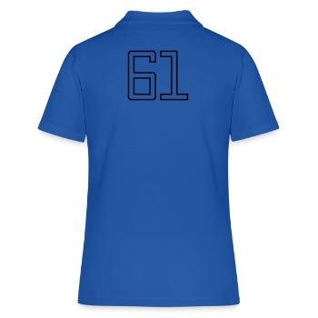 Numéro 61 (Style Université) - Polo Femme - bleu royal - Dos - Ailine (174cm)