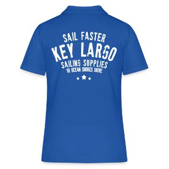 Key Largo Sailing liefert Florida - Frauen Polo Shirt - Royalblau - Hinten - Ailine (174cm)