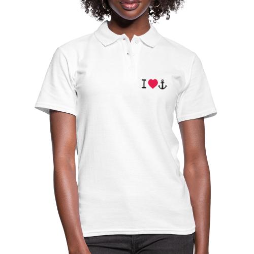 I Love Anker schwarz - Frauen Polo Shirt