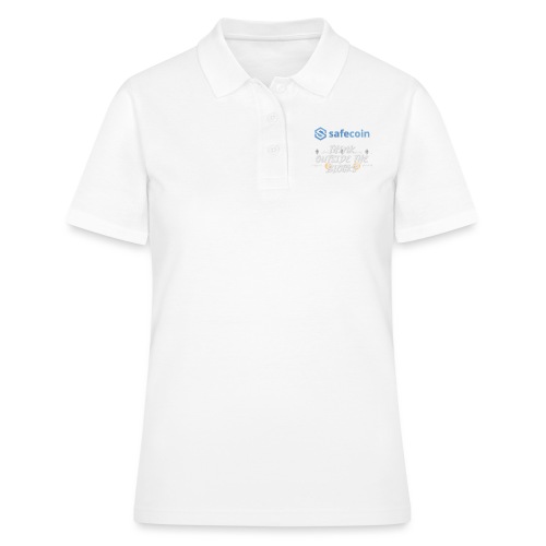 SafeCoin; Think Outside the Blocks (blue + white) - Women's Polo Shirt