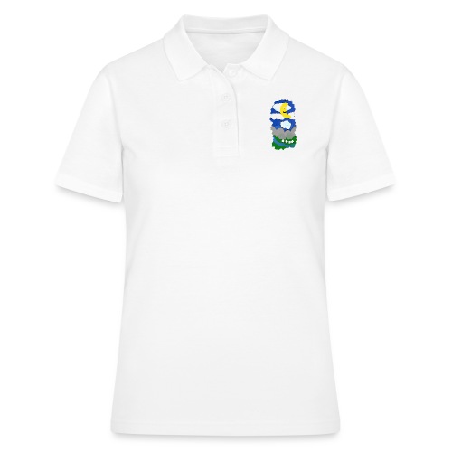 smiling moon and funny sheep - Women's Polo Shirt