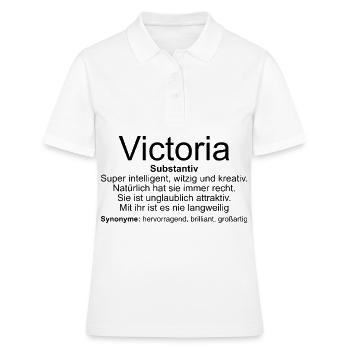 Nom Définition Victoria - Polo Femme - blanc - Devant - Ailine (174cm)