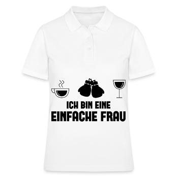 Ich bin ein Einfache Frau - (2) - Frauen Polo Shirt - Weiß - Vorne - Ailine (174cm)