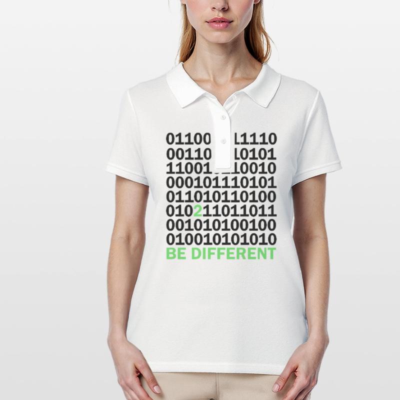 Cadeau Be Different Binary Code Nerd Polo Femme