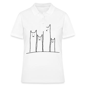 Drôle de chat Maine Coon Perse cadeau de la maison - Polo Femme - blanc - Devant - Ailine (174cm)