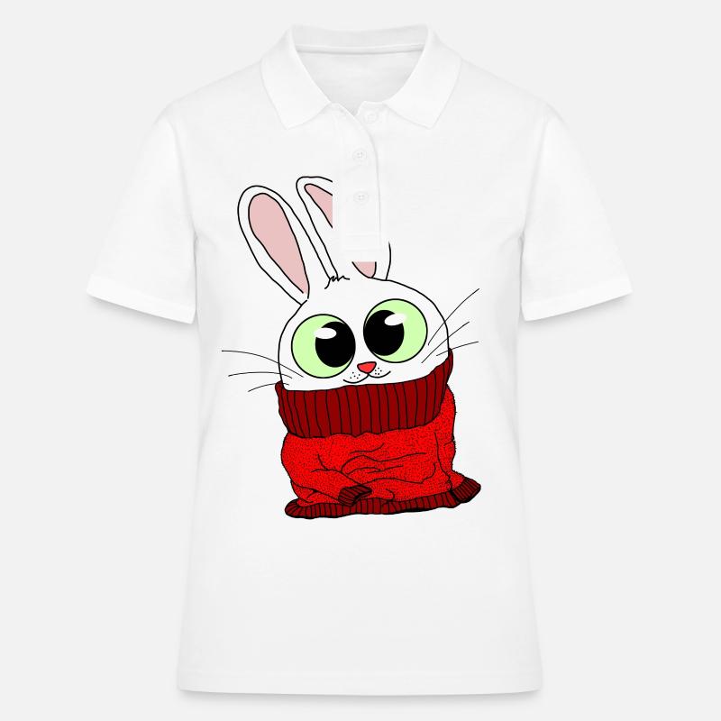 Tshirt Lapin moelleux en pull moelleux - Polo Femme - blanc