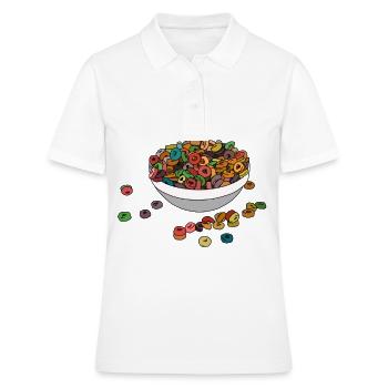 Céréales de petit déjeuner des années 90 idée cadeau - Polo Femme - blanc - Devant - Ailine (174cm)