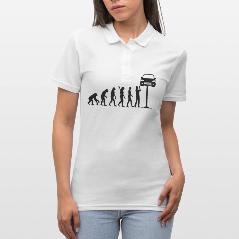 Mechaniker Evolution Auto Schrauber Geschenk Frauen Polo Shirt