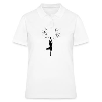 T-shirt de groupe de yoga méditation Chill Out Relax - Polo Femme - blanc - Devant - Ailine (174cm)