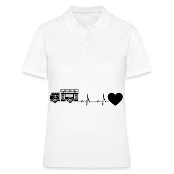 Herzschlagherz und Feuerwehr-Brigader - (2) - Frauen Polo Shirt - Weiß - Vorne - Ailine (174cm)