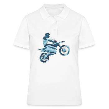 Motorcross freestyle in camo look - Women's Polo Shirt - white - Front - Ailine (174cm)