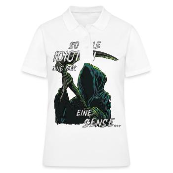 schwarzer Humor, witziges Sensenmann, Geschenk - Frauen Polo Shirt - Weiß - Vorne - Ailine (174cm)