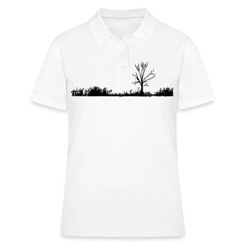 Arbre dans les prairies de polder - Polo Femme - blanc - Devant - Ailine (174cm)