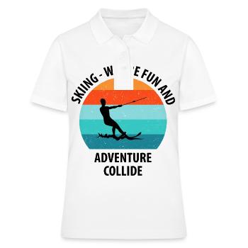 Ski nautique, ski nautique, skieurs nautiques - Polo Femme - blanc - Devant - Ailine (174cm)