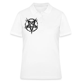 Pentagramme en métal noir - Polo Femme - blanc - Devant - Ailine (174cm)
