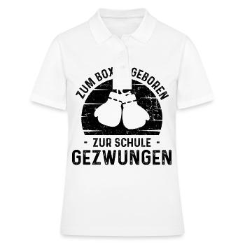 Zum Boxen Georen Zur Schule Gezwungen - - Frauen Polo Shirt - Weiß - Vorne - Ailine (174cm)