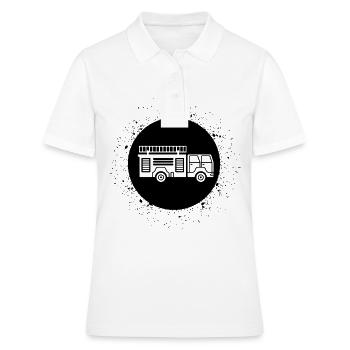 Kreis mit Splash und Fire Brigader - (2) - Frauen Polo Shirt - Weiß - Vorne - Ailine (174cm)