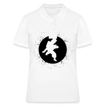 Kreis mit Splash und Fire Brigader - - Frauen Polo Shirt - Weiß - Vorne - Ailine (174cm)