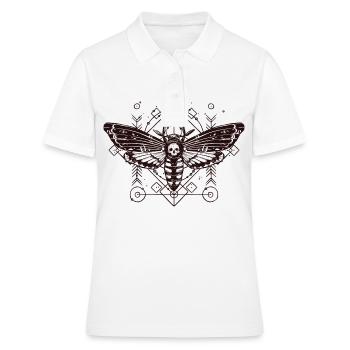 Motte Skull Schaedel Insekt Tattoo Schmetterling B - Frauen Polo Shirt - Weiß - Vorne - Ailine (174cm)