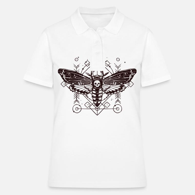 Papillon B de tatouage d'insecte Schaedel Skull Skull - Polo Femme - blanc
