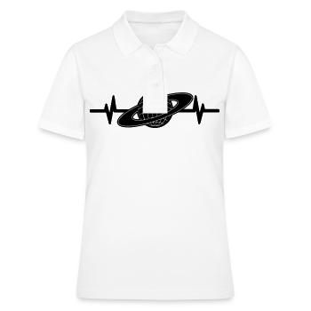 Y2K Heartbeat Love Nostalgie - Polo Femme - blanc - Devant - Ailine (174cm)